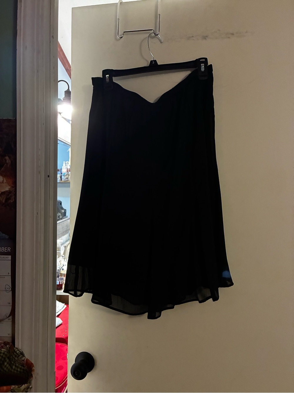 Black Women's Chiffon A-Line Skirt